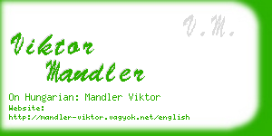 viktor mandler business card